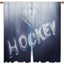 I Love Hockey Window Curtains 39767960