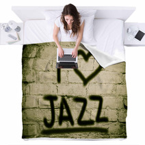 I Love Jazz Concept Blankets 68718625