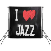 I Love Jazz On Chalkboard Backdrops 59148072
