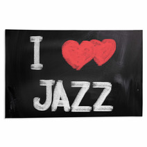 I Love Jazz On Chalkboard Rugs 59148072