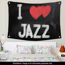 I Love Jazz On Chalkboard Wall Art 59148072