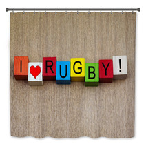 I Love Rugby - Sign Bath Decor 57053716