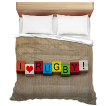 I Love Rugby - Sign Bedding 57053716