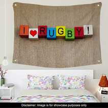 I Love Rugby - Sign Wall Art 57053716