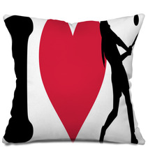 I Love Softball Player Pillows 131235327