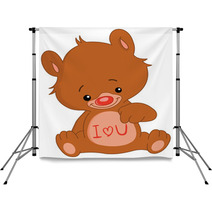 I Love U Teddy Bear Backdrops 19138338