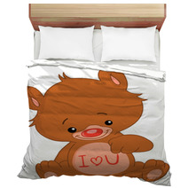 I Love U Teddy Bear Bedding 19138338