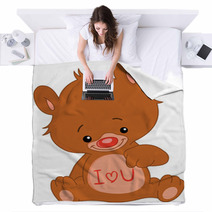 I Love U Teddy Bear Blankets 19138338