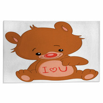 I Love U Teddy Bear Rugs 19138338