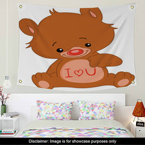I Love U Teddy Bear Wall Art 19138338
