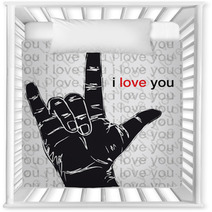 I Love You Hand Symbolic Gestures. Vector Illustration Nursery Decor 40221066