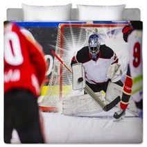 Ice Hockey Goalie Light Burst In The Background Bedding 135358126