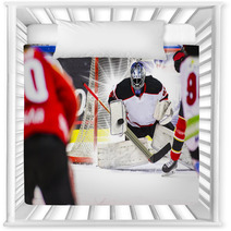 Ice Hockey Goalie Light Burst In The Background Nursery Decor 135358126