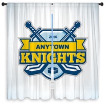 Ice Hockey Knights Team Logo Window Curtains 99869944