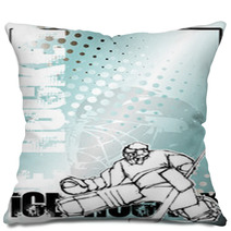 Ice Hockey Pencil Poster Background Pillows 18765006