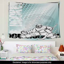 Ice Hockey Pencil Poster Background Wall Art 18765006