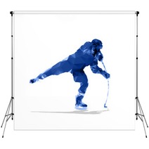 Ice Hockey Player Abstract Geometric Silhouette Shooting Hocke Backdrops 121553725