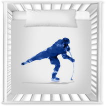 Ice Hockey Player Abstract Geometric Silhouette Shooting Hocke Nursery Decor 121553725