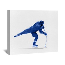 Ice Hockey Player Abstract Geometric Silhouette Shooting Hocke Wall Art 121553725
