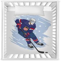 Ice Hockey Player American Nursery Decor 90291708