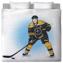 Ice Hockey Player Black And Yellow Bedding 90291627