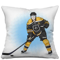 Ice Hockey Player Black And Yellow Pillows 90291627