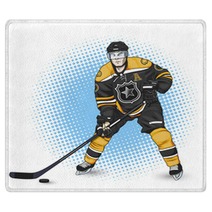 Ice Hockey Player Black And Yellow Rugs 90291627