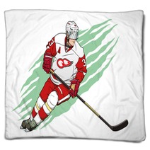 Ice Hockey Player Blankets 91919220