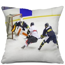 Ice Hockey Player During A Game Pillows 139592023