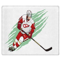 Ice Hockey Player Rugs 91919220