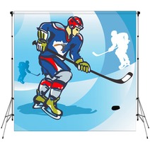 Ice Hockey Player Vector Illustration Backdrops 17617536