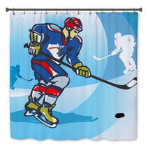Ice Hockey Player Vector Illustration Bath Decor 17617536