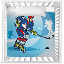 Ice Hockey Player Vector Illustration Nursery Decor 17617536
