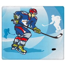 Ice Hockey Player Vector Illustration Rugs 17617536