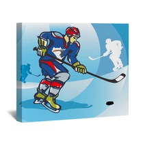 Ice Hockey Player Vector Illustration Wall Art 17617536