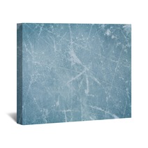 Ice Hockey Rink Background Or Texture Macro Top View Wall Art 105841020