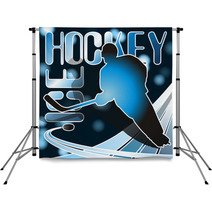 Ice Hockey Sports Poster In Shades of Blue Backdrops 4232142