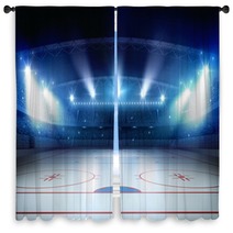 Ice Hockey Stadium 3d Rendering Window Curtains 141040968
