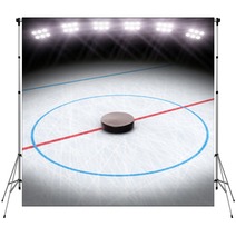 Ice Hockey Under The Lights Room For Text Or Copy Space Backdrops 64445953