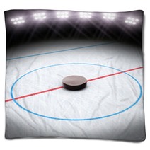 Ice Hockey Under The Lights Room For Text Or Copy Space Blankets 64445953