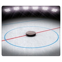 Ice Hockey Under The Lights Room For Text Or Copy Space Rugs 64445953