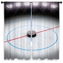 Ice Hockey Under The Lights Room For Text Or Copy Space Window Curtains 64445953
