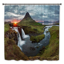 Iceland Landscape Spring Panorama At Sunset Bath Decor 53502965