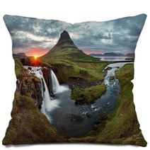 Iceland Landscape Spring Panorama At Sunset Pillows 53502965