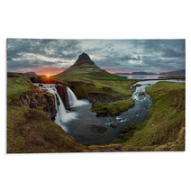 Iceland Landscape Spring Panorama At Sunset Rugs 53502965