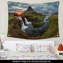 Iceland Landscape Spring Panorama At Sunset Wall Art 53502965