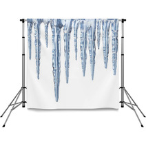 Icicles On White Background  Square Format Backdrops 26767042