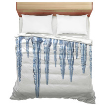 Icicles On White Background  Square Format Bedding 26767042