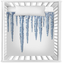 Icicles On White Background  Square Format Nursery Decor 26767042