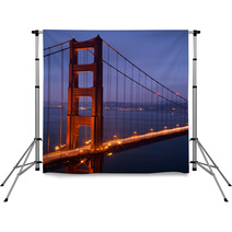 Illuminated Golden Gate Bridge At Dusk, San Francisco Backdrops 71468374